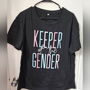 Nwot Keeper of the gender black Women's Gender Reveal tshirt xl